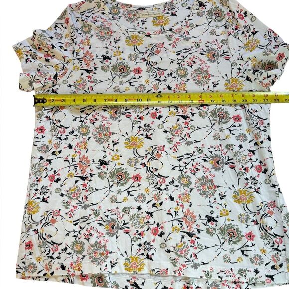 Peruvian Connection Short Sleeve Top Multicolor Floral Pima Cotton Womens XL - Picture 8 of 8